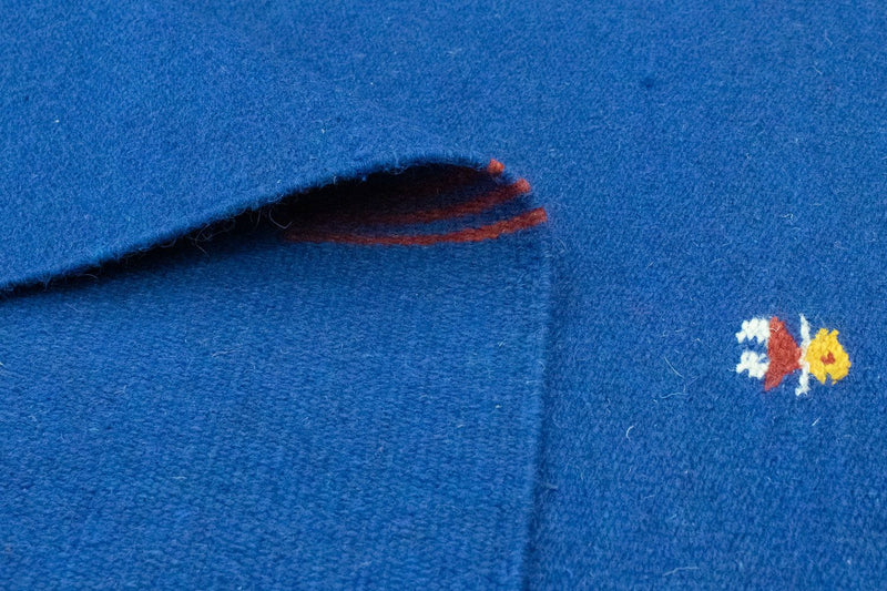 Kelim matta - trendig - 180 x 120 cm - blå