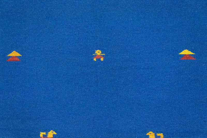 Kelim matta - trendig - 180 x 120 cm - blå