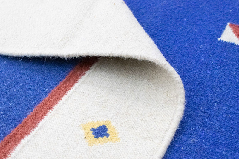 Kelim matta - trendig - 180 x 120 cm - blå