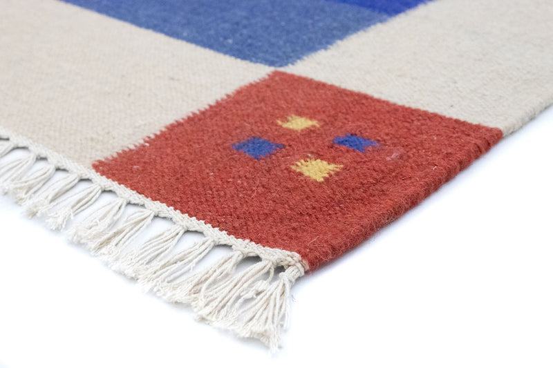 Kelim matta - trendig - 180 x 120 cm - blå