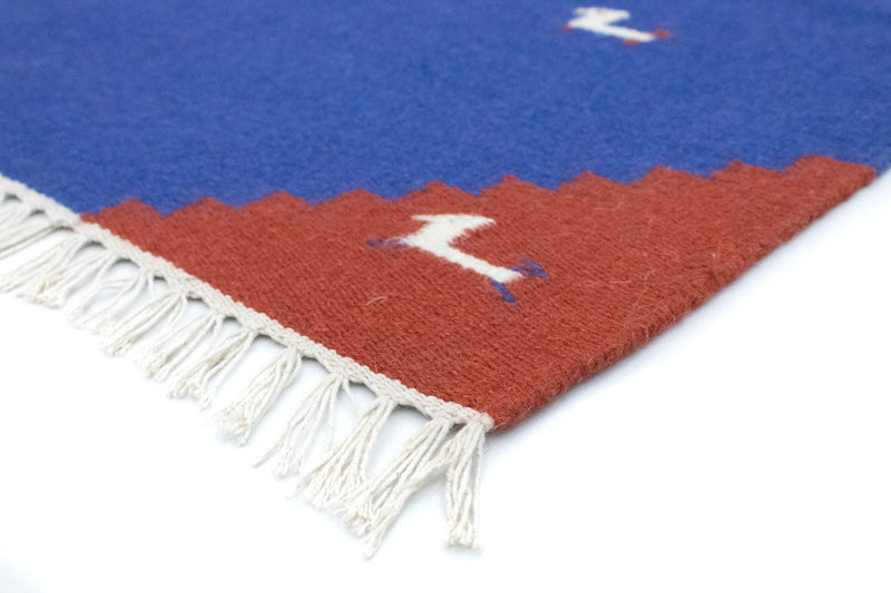 Kelim matta - trendig - 180 x 120 cm - blå