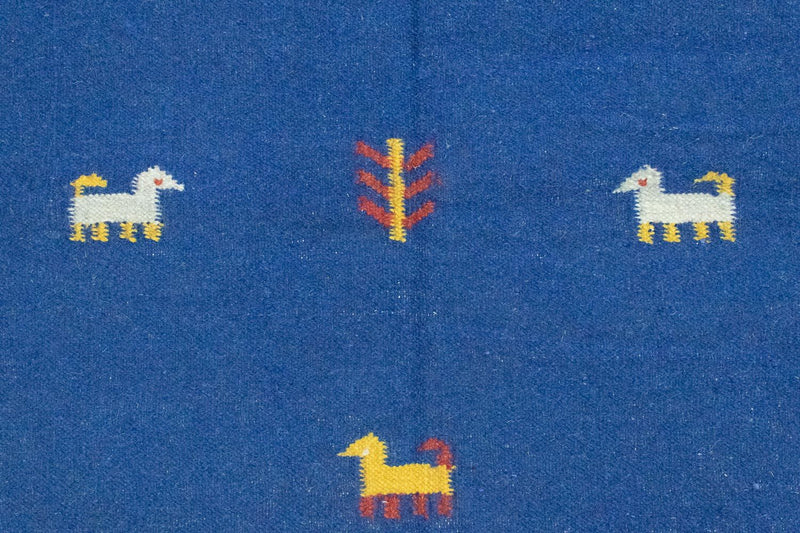 Kelim matta - trendig - 200 x 140 cm - blå