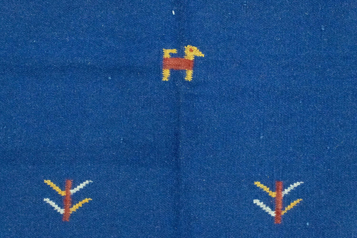 Kelim matta - trendig - 200 x 140 cm - blå