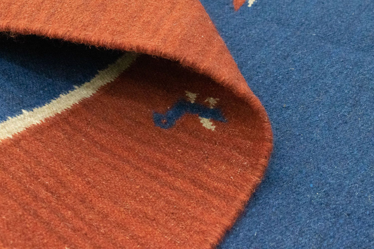 Kelim matta - trendig - 300 x 200 cm - blå