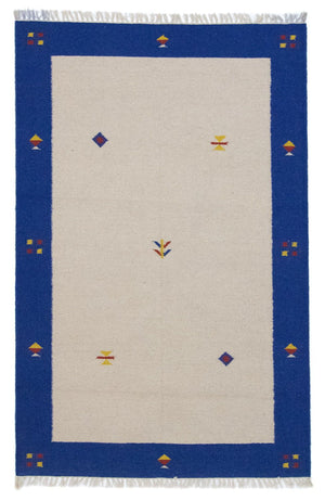 Kelim matta - trendig - 180 x 120 cm - beige