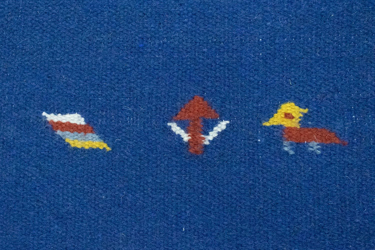 Kelim matta - trendig - 180 x 120 cm - blå