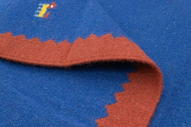 Kelim matta - trendig - 180 x 120 cm - blå