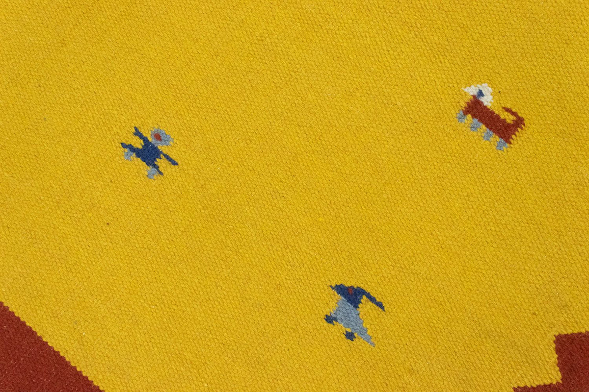 Kelim matta - trendig - 180 x 120 cm - gul