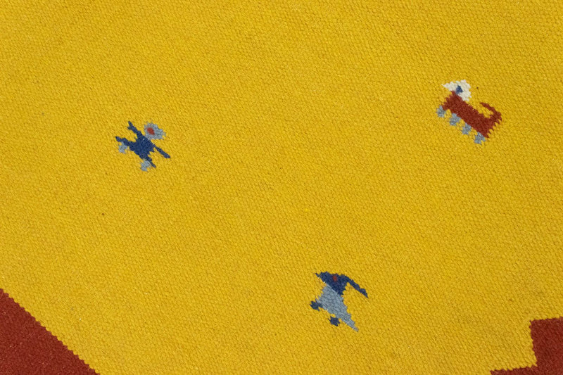 Kelim matta - trendig - 180 x 120 cm - gul