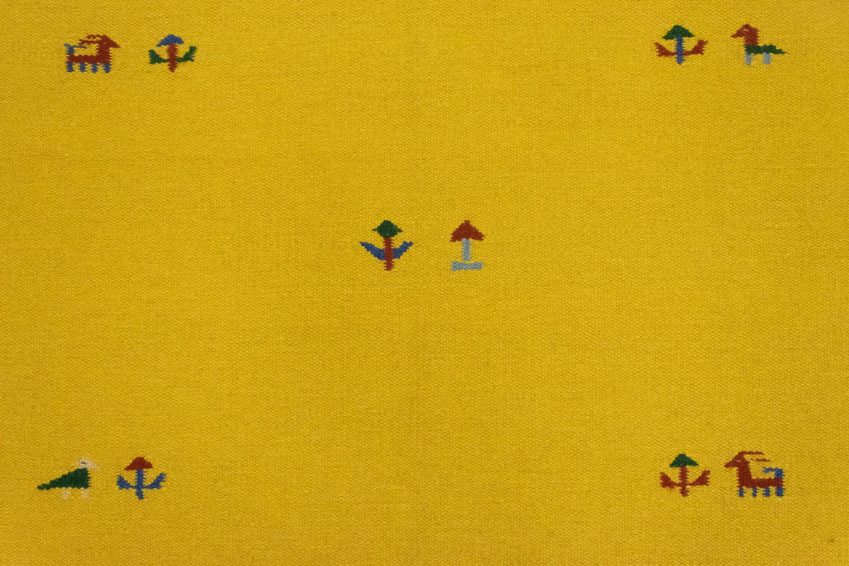 Kelim matta - trendig - 180 x 120 cm - gul