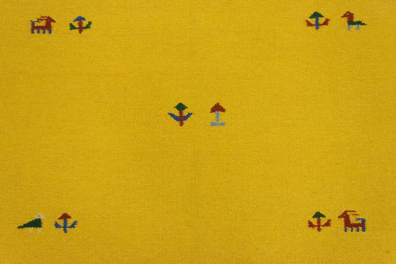 Kelim matta - trendig - 180 x 120 cm - gul