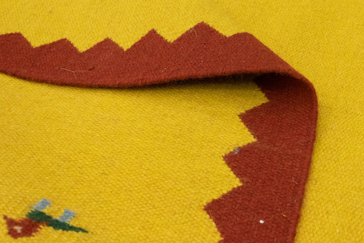 Kelim matta - trendig - 180 x 120 cm - gul