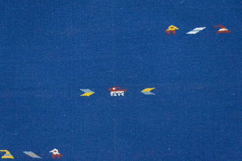 Kelim matta - trendig - 180 x 120 cm - blå