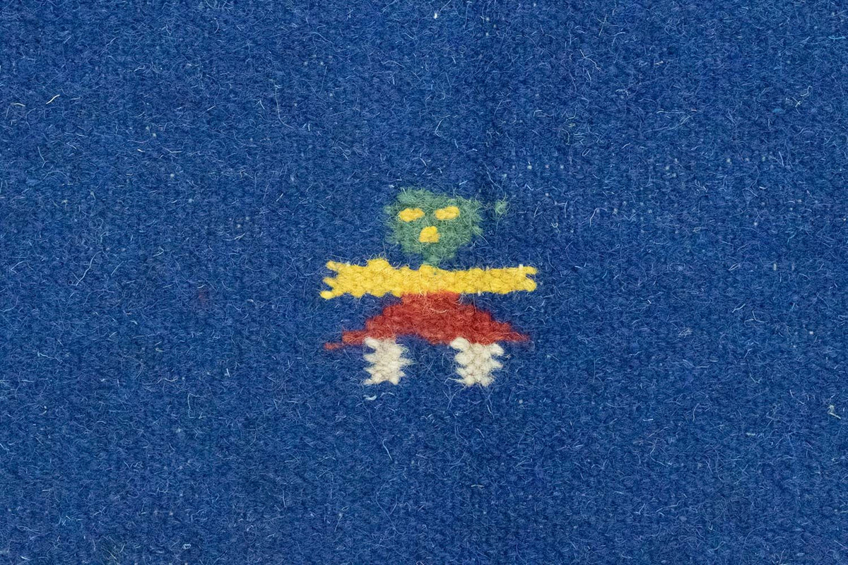 Kelim matta - trendig - 200 x 140 cm - blå