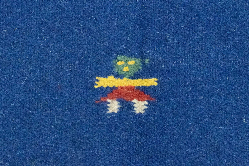 Kelim matta - trendig - 200 x 140 cm - blå