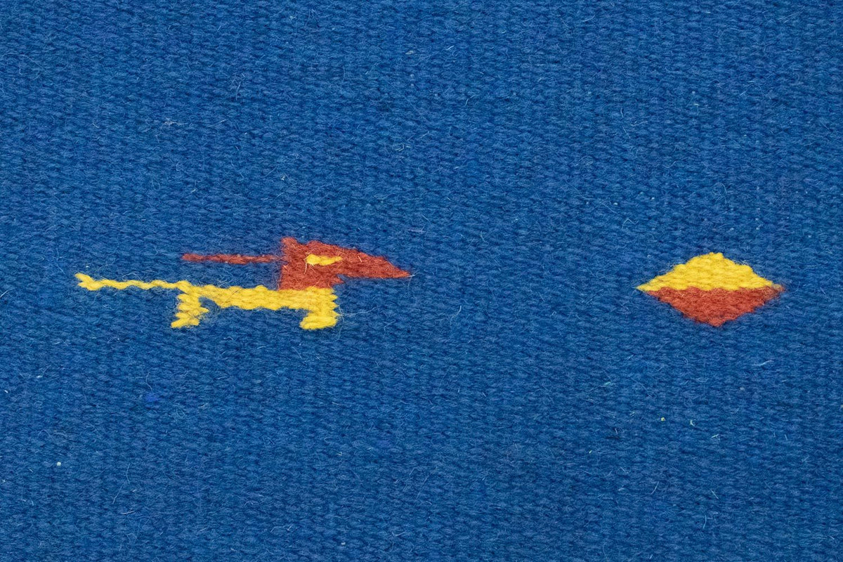 Kelim matta - trendig - 200 x 140 cm - blå