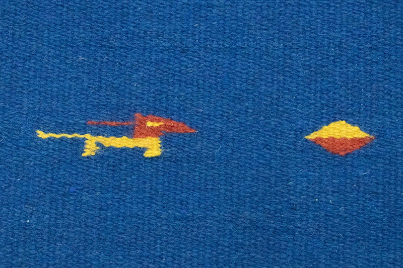 Kelim matta - trendig - 200 x 140 cm - blå