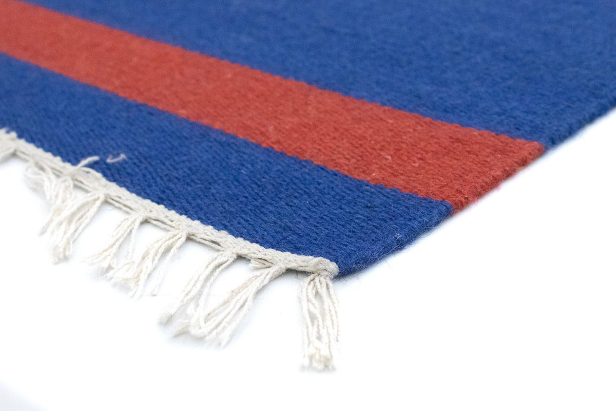 Kelim matta - trendig - 200 x 140 cm - blå