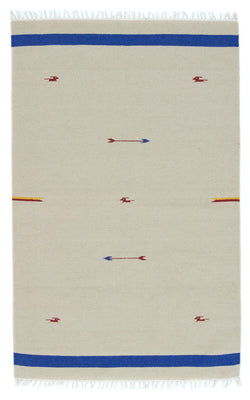 Kelim matta - trendig - 180 x 120 cm - beige