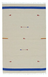 Kelim matta - trendig - 180 x 120 cm - beige