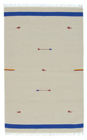 Kelim matta - trendig - 180 x 120 cm - beige