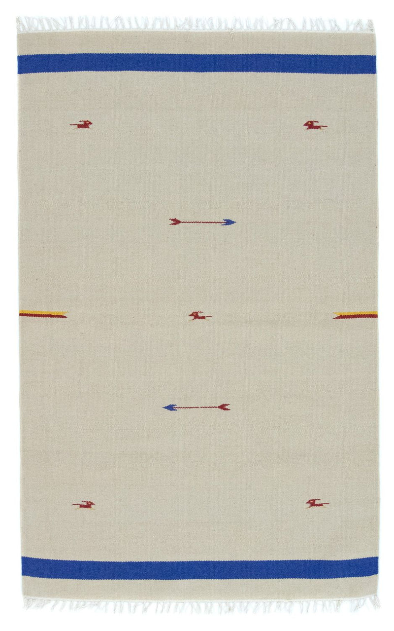 Kelim matta - trendig - 180 x 120 cm - beige