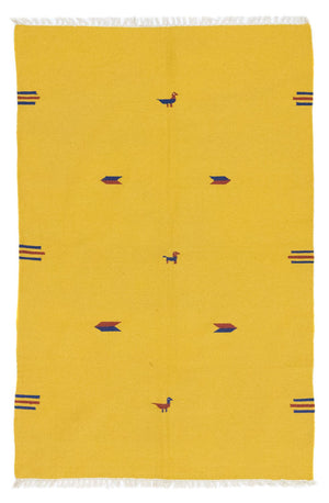 Kelim matta - trendig - 200 x 140 cm - gul