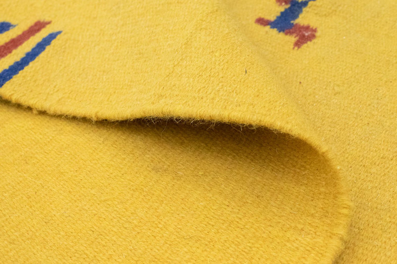 Kelim matta - trendig - 200 x 140 cm - gul