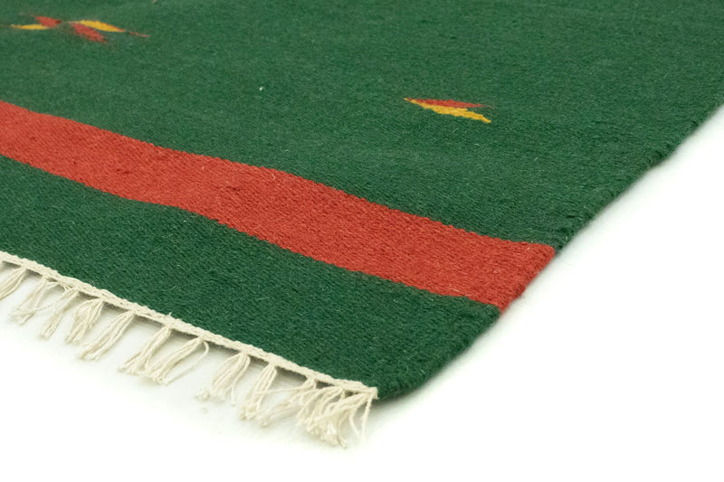 Kelim matta - trendig - 180 x 120 cm - mörkgrön