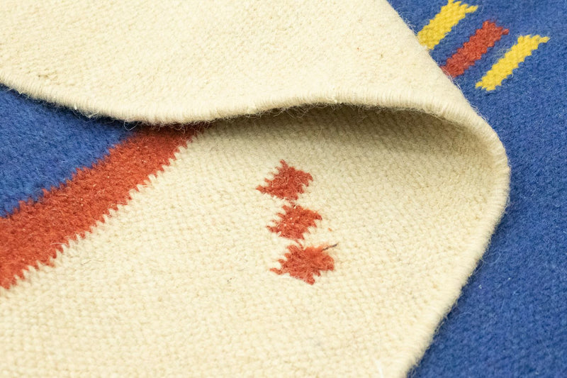 Kelim matta - trendig - 180 x 120 cm - blå