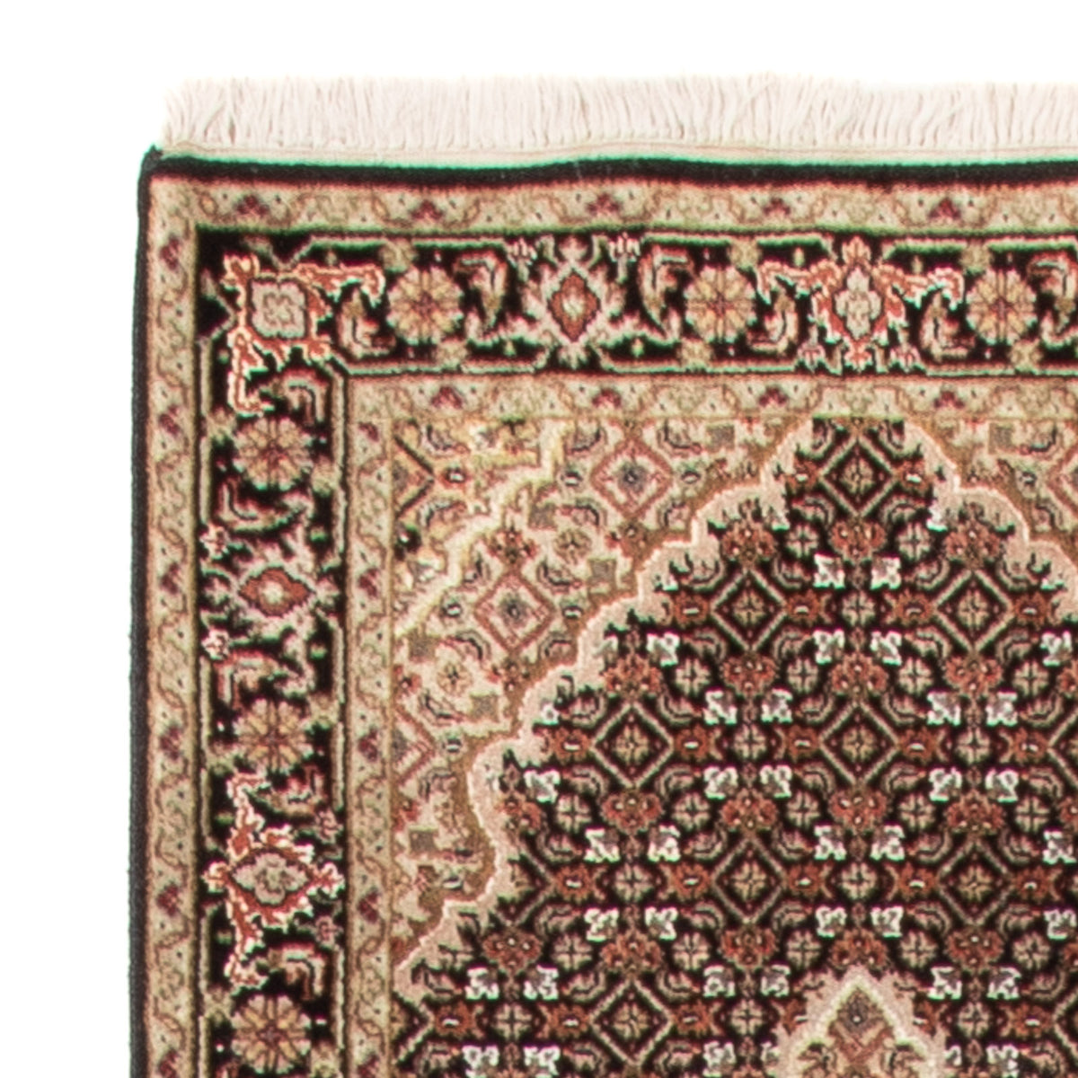 Runner Orientaliska mattor - Tabriz - 372 x 81 cm - svart