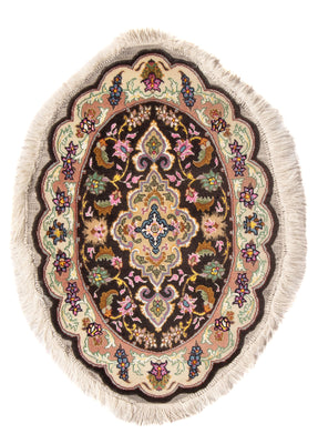 Persisk matta - Tabriz - Royal oval  - 68 x 48 cm - svart