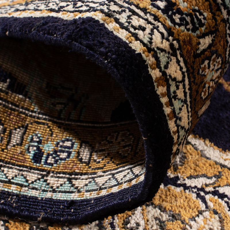 Silk Carpet - Ghom Silk - Premium - 72 x 57 cm - mörkblå