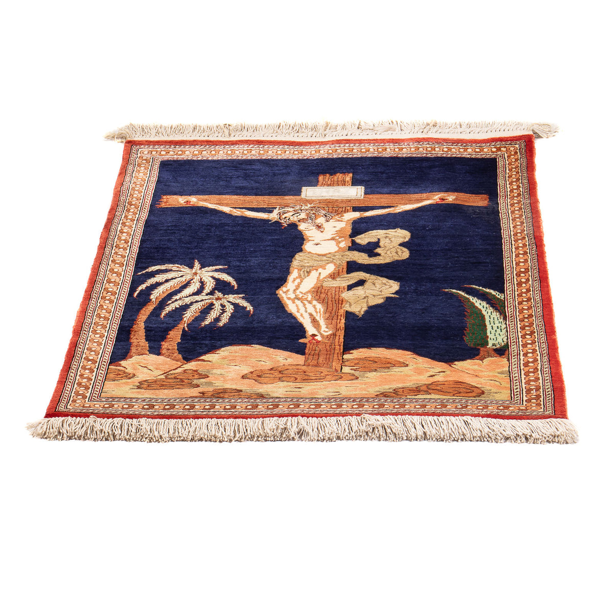 Silk Carpet - Ghom Silk - Premium - 71 x 56 cm - mörkblå