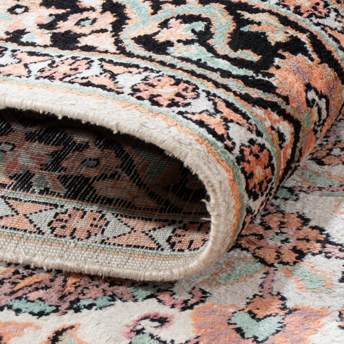 Runner Sidenmatta - Kashmir Silk - 280 x 96 cm - rosa