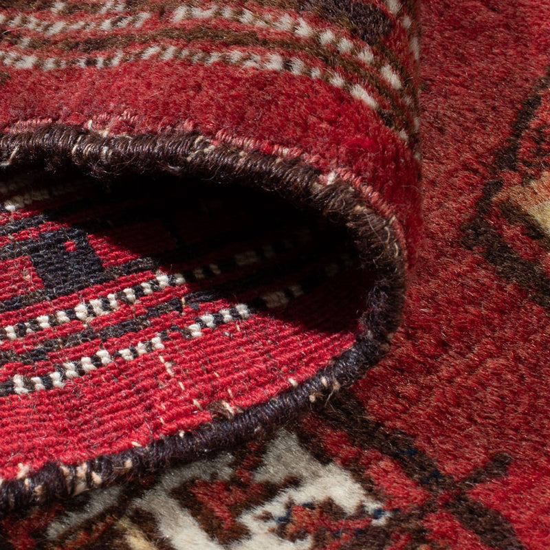 Turkaman-matta - 121 x 83 cm - mörkröd