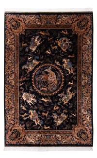 Persisk matta - Ghom - 230 x 150 cm - mörkblå