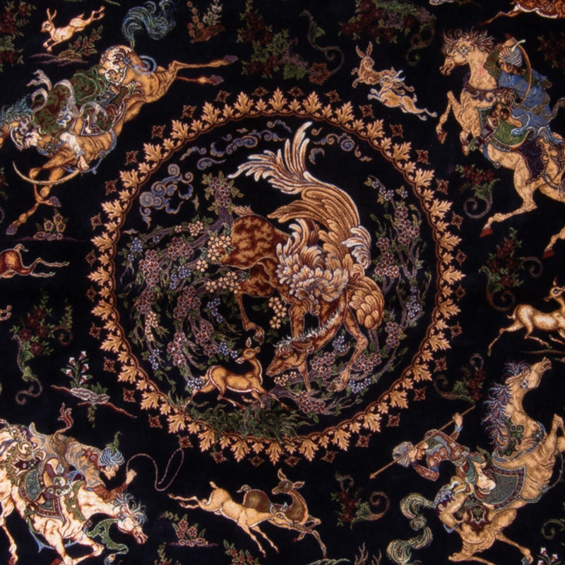 Persisk matta - Ghom - 230 x 150 cm - mörkblå