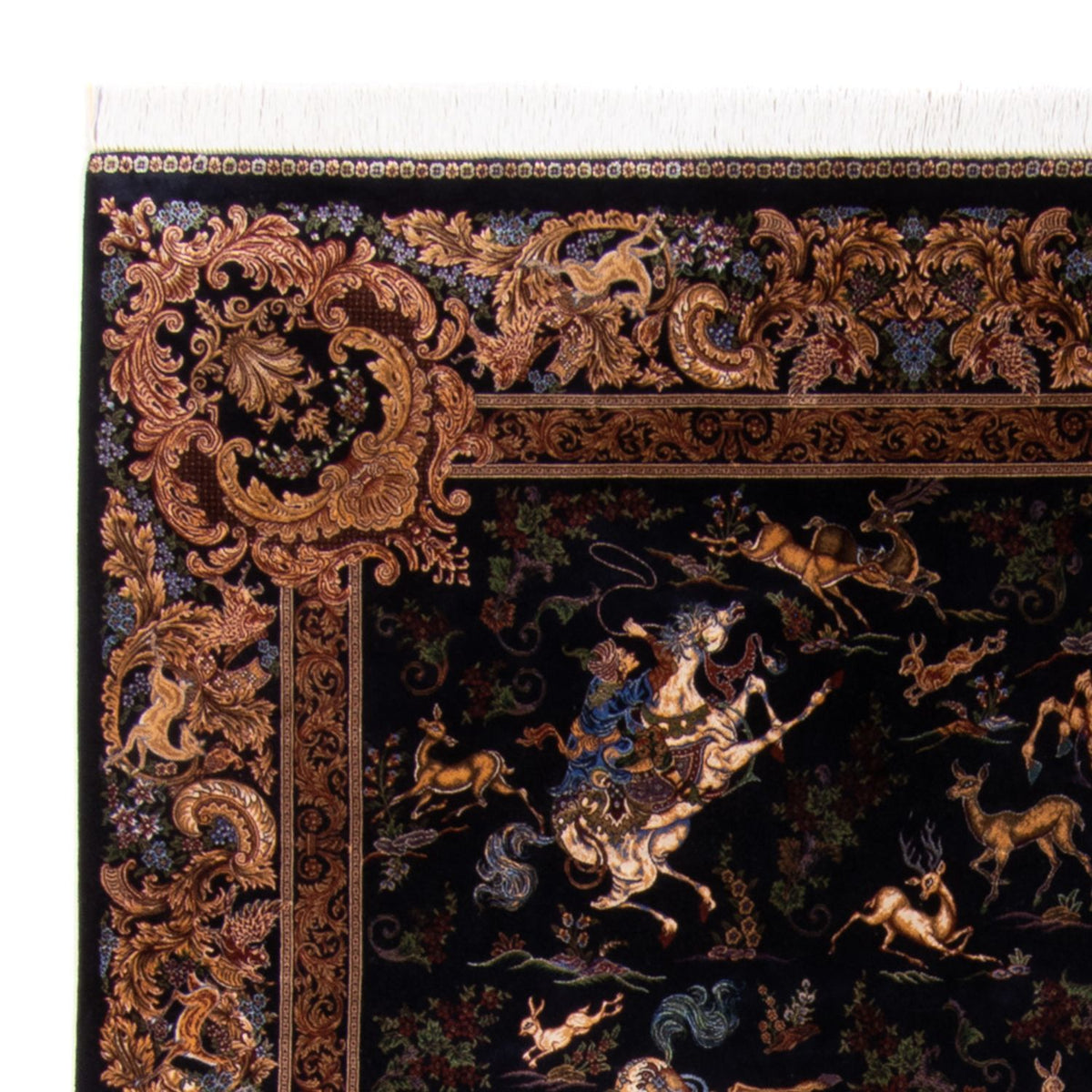 Persisk matta - Ghom - 230 x 150 cm - mörkblå