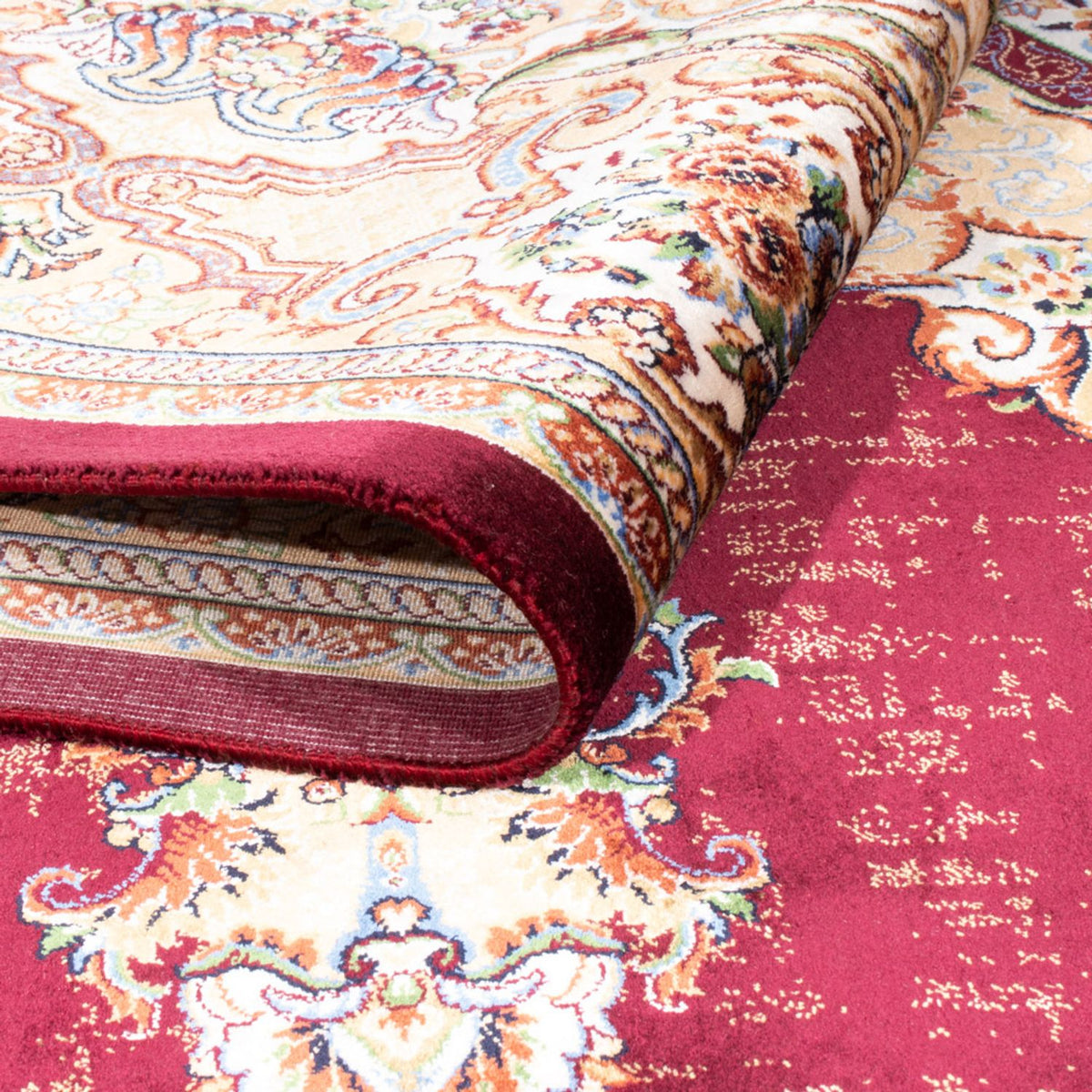 Persisk matta - Ghom - 230 x 150 cm - rött vin