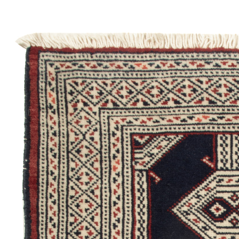 Turkaman-matta - 87 x 64 cm - mörkblå