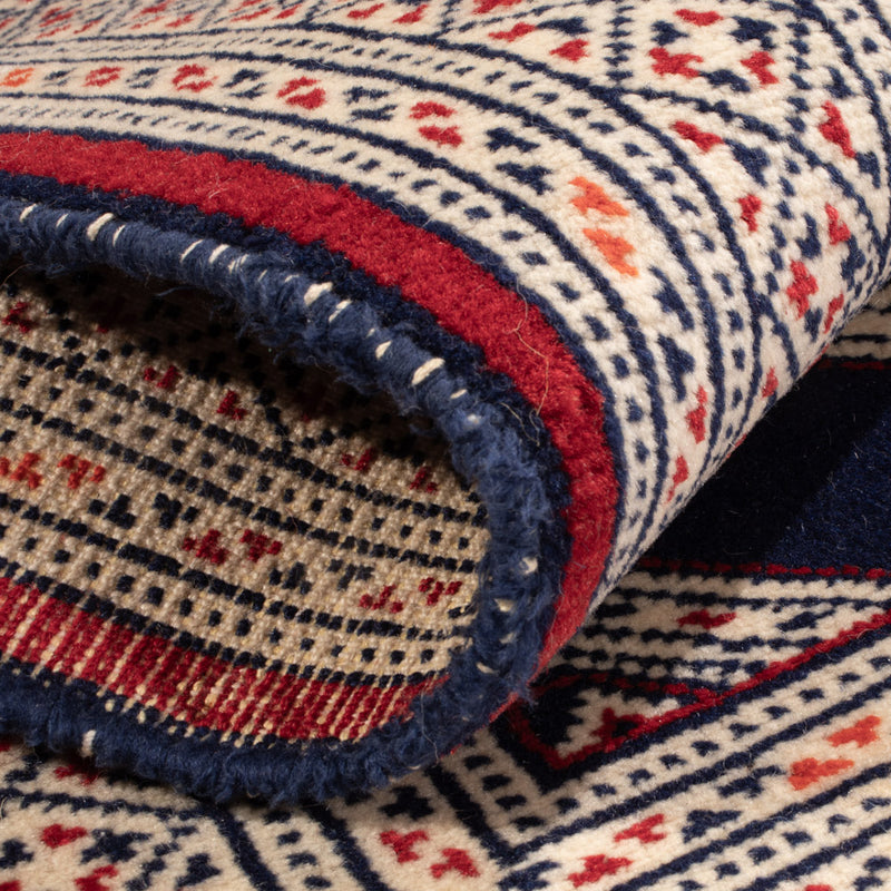 Turkaman-matta - 87 x 64 cm - mörkblå