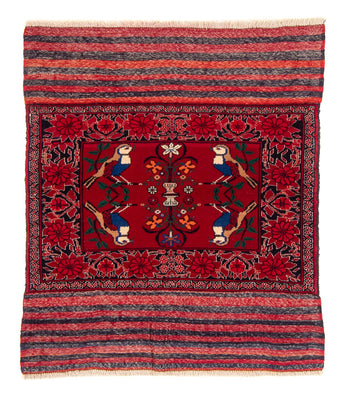 Baluch-matta kvadrat  - 104 x 91 cm - röd