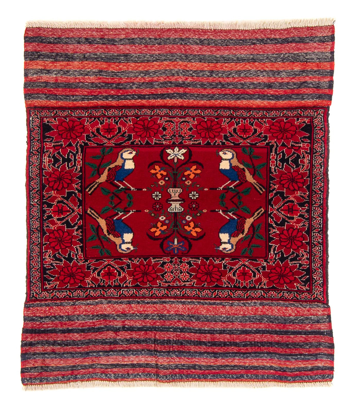 Baluch-matta kvadrat  - 104 x 91 cm - röd