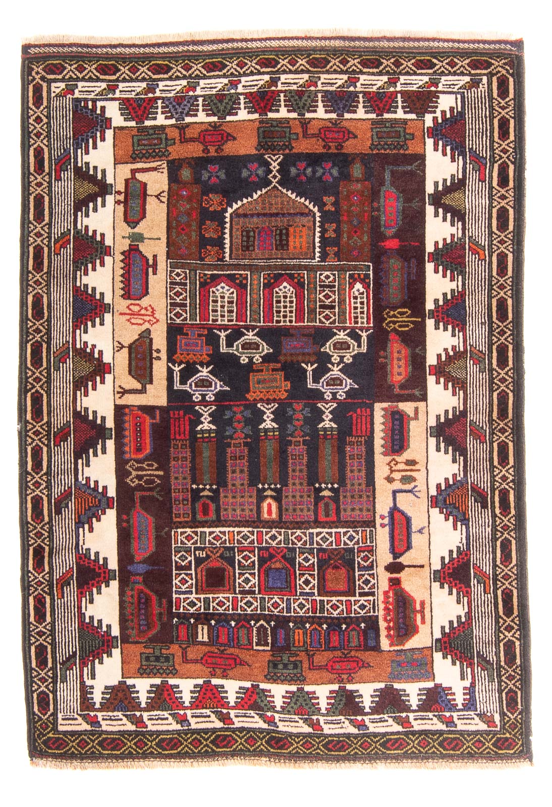 Baluch-matta - Bön matta - 120 x 85 cm - mörkblå