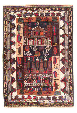 Baluch-matta - Bön matta - 120 x 85 cm - mörkblå