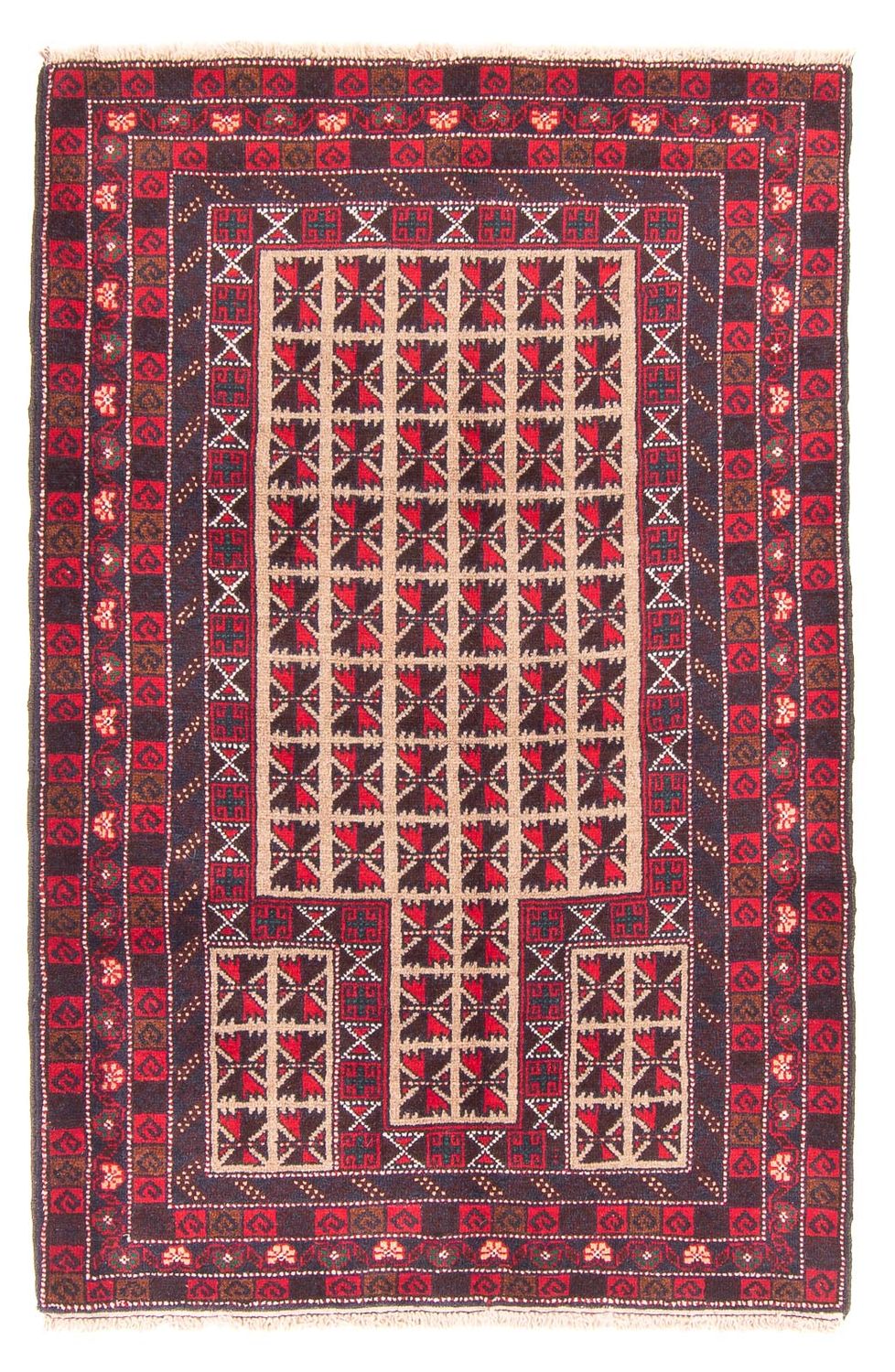 Baluch-matta - Bön matta - 140 x 93 cm - beige