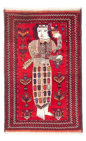 Baluch-matta - 145 x 92 cm - röd