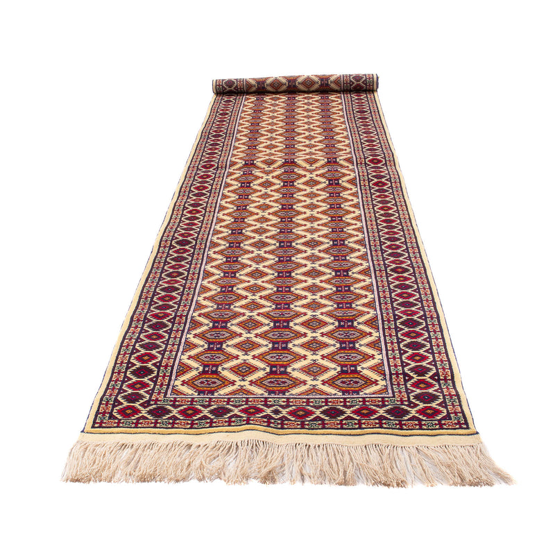 Runner Afghansk matta - 390 x 90 cm - beige