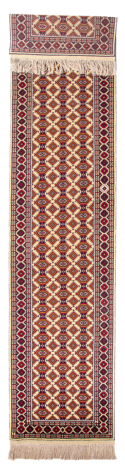 Runner Afghansk matta - 390 x 90 cm - beige